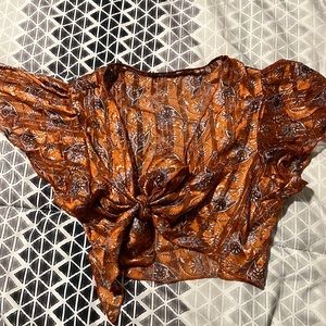 Colorful orange crop top